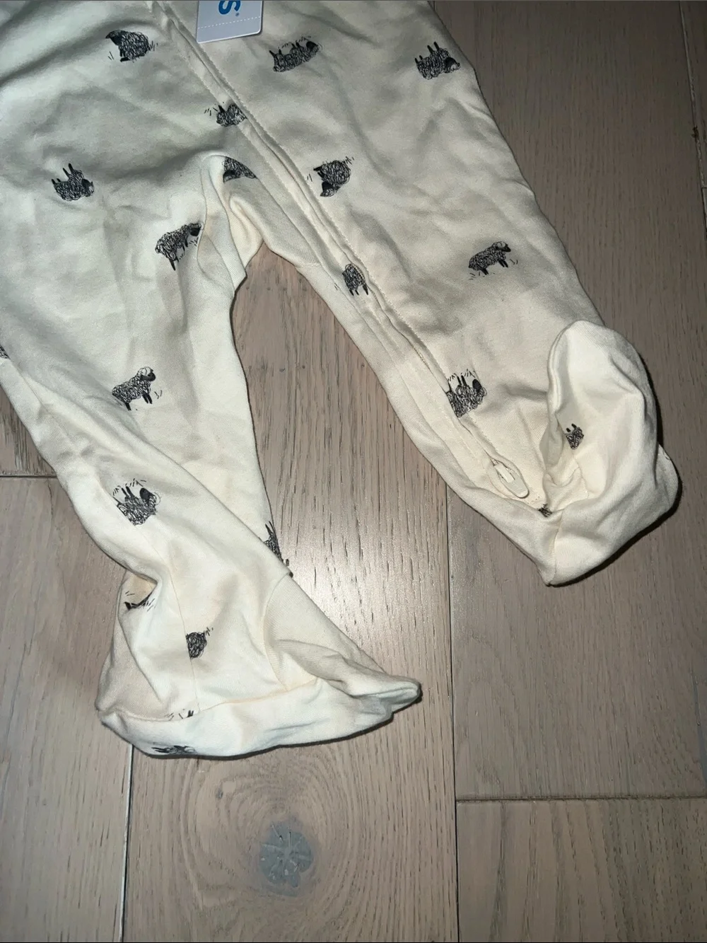 Carter's Cream Footed One-Piece with Tiny sheep Animal Print
